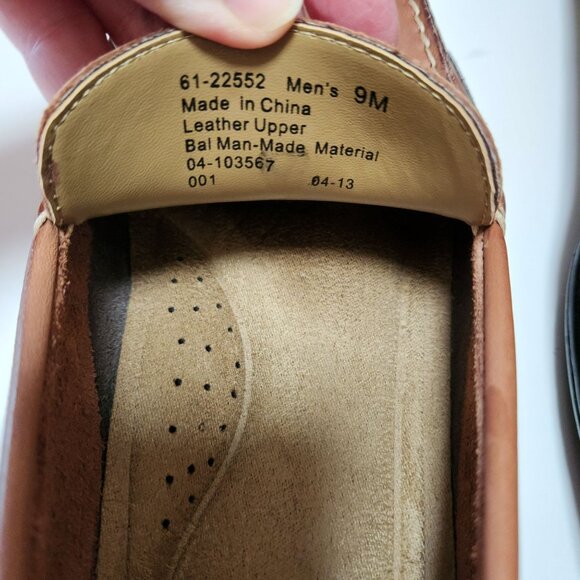 Joseph Abboud Royce Tan/Dark Brown Driving Mocs Loafers Men's 9 Leather Upper - Picture 5 of 16